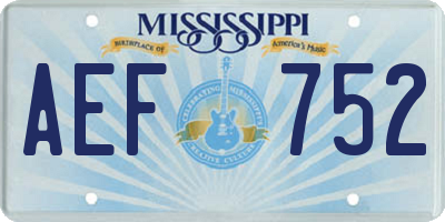 MS license plate AEF752