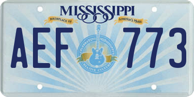 MS license plate AEF773