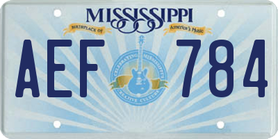 MS license plate AEF784