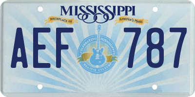 MS license plate AEF787