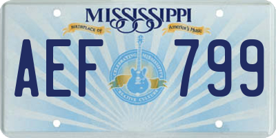 MS license plate AEF799