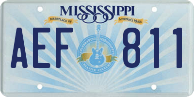MS license plate AEF811