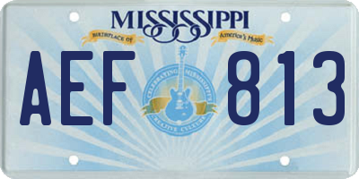 MS license plate AEF813
