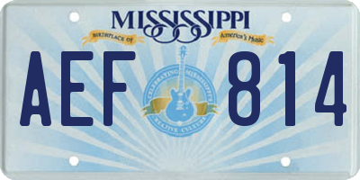 MS license plate AEF814