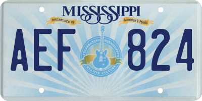 MS license plate AEF824