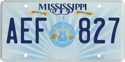 MS license plate AEF827