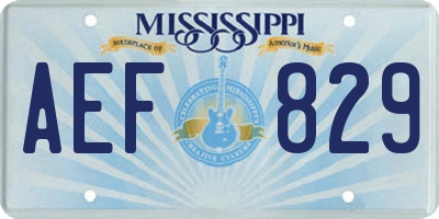 MS license plate AEF829