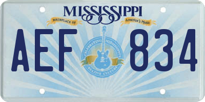 MS license plate AEF834