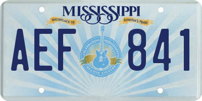 MS license plate AEF841