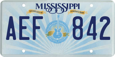 MS license plate AEF842