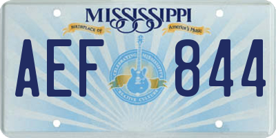 MS license plate AEF844