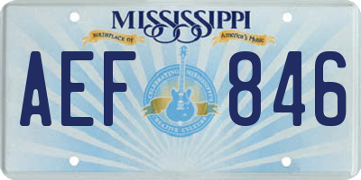 MS license plate AEF846