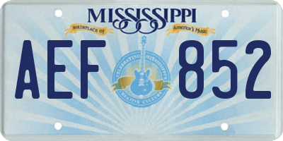 MS license plate AEF852
