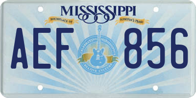 MS license plate AEF856