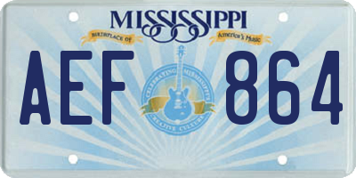 MS license plate AEF864
