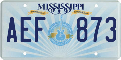MS license plate AEF873