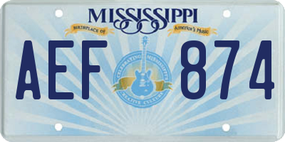MS license plate AEF874