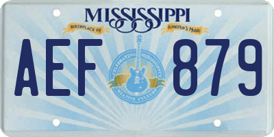 MS license plate AEF879