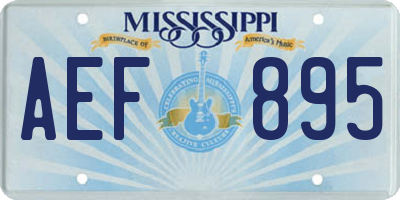 MS license plate AEF895