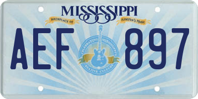 MS license plate AEF897