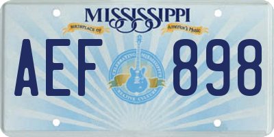 MS license plate AEF898