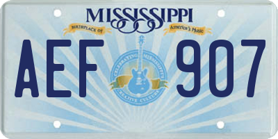 MS license plate AEF907