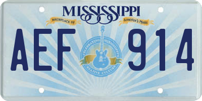 MS license plate AEF914
