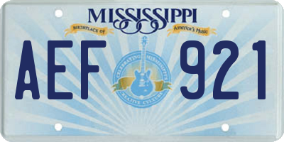 MS license plate AEF921