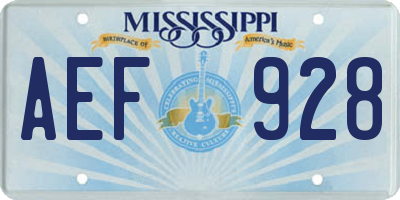 MS license plate AEF928