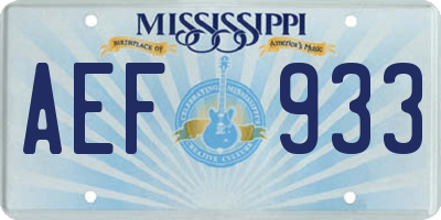 MS license plate AEF933