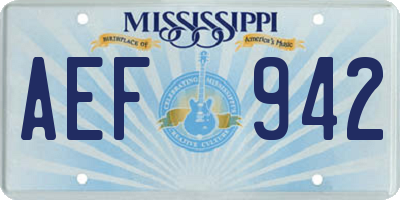 MS license plate AEF942