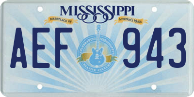 MS license plate AEF943