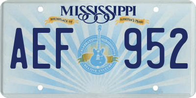 MS license plate AEF952