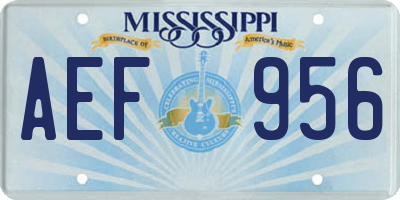 MS license plate AEF956