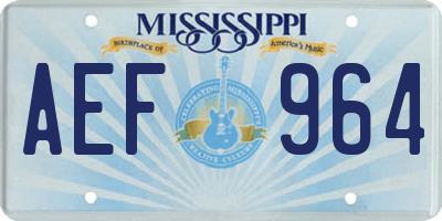 MS license plate AEF964
