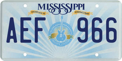 MS license plate AEF966
