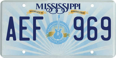MS license plate AEF969