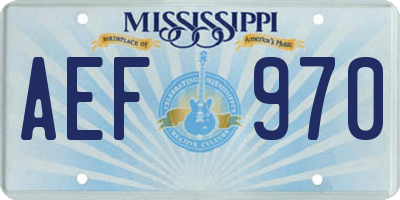 MS license plate AEF970