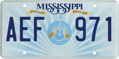 MS license plate AEF971