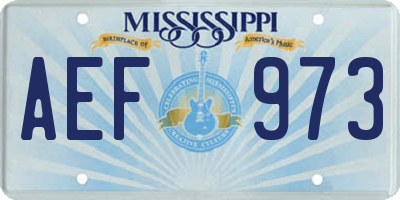 MS license plate AEF973