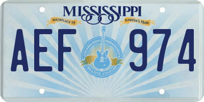 MS license plate AEF974
