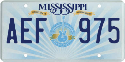 MS license plate AEF975