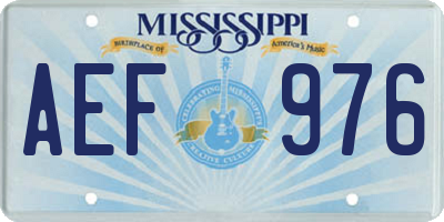 MS license plate AEF976