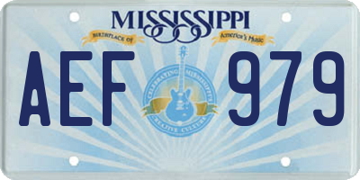 MS license plate AEF979