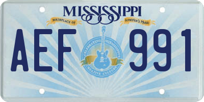 MS license plate AEF991