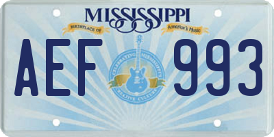 MS license plate AEF993