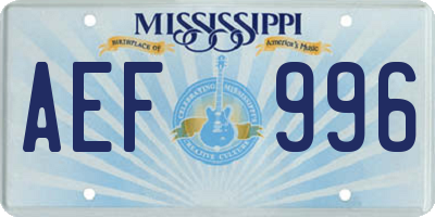 MS license plate AEF996