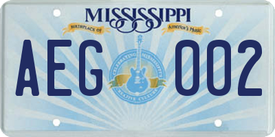 MS license plate AEG002
