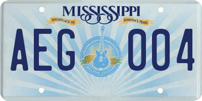 MS license plate AEG004
