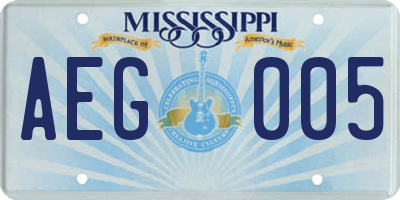 MS license plate AEG005